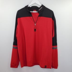 Spyder Red Pullover Jacket Web Detail Logo Sleeves